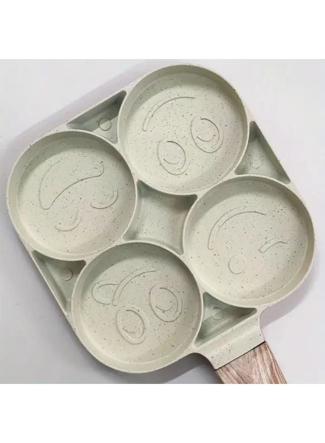 Beige Cartoon 4 Cup Non Stick Egg Frying Pan Aluminum Alloy Maifan Stone Skillet - Image 5